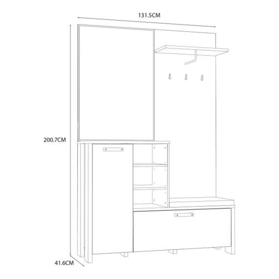 Entresett CLIF -131x201 cm - wood vintage - betong