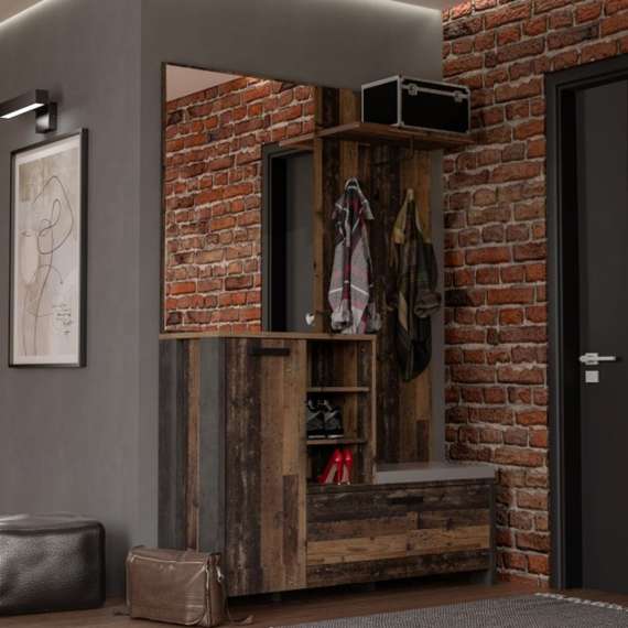 Entresett CLIF -131x201 cm - wood vintage - betong