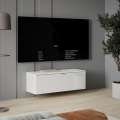 Vegghengt tv-benk LIBERTAD - 100x38 cm - hvit matt - hvit høyglans - 1 dør - 2 dører -
