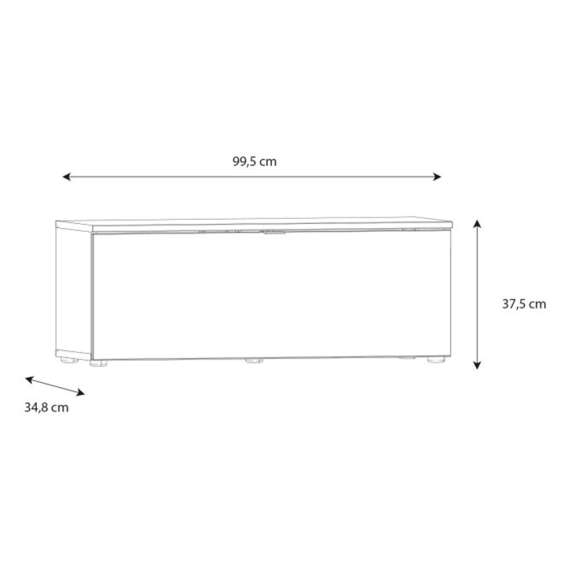 Vegghengt tv-benk LIBERTAD - 100x38 cm - beige sand - 1 dør