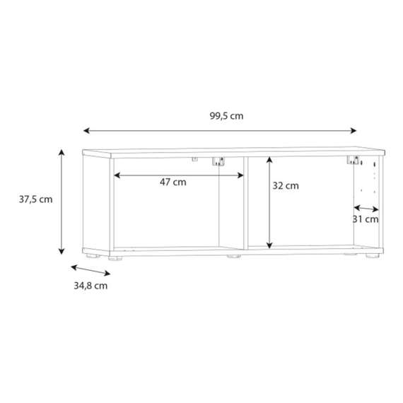 Vegghengt tv-benk LIBERTAD - 100x38 cm - beige sand - 1 dør