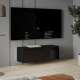 Vegghengt tv-benk LIBERTAD - 100x38 cm - svart matt - svart høyglans - 1 dør - 2 dører -