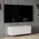 Vegghengt tv-benk LIBERTAD - 100x38 cm - hvit matt - 1 dør