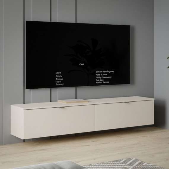 Vegghengt tv-benk LIBERTAD - 179x38 cm - beige sand - 2 dører
