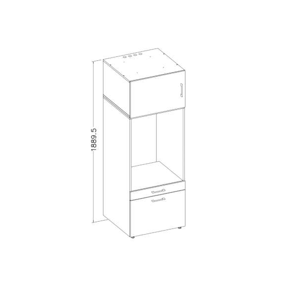 Overskap til vaskemaskinskap ASA 67x44 cm - hvit