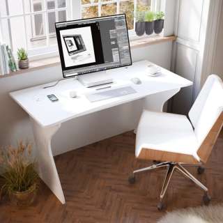 Skrivebord UTAPAU 140x65 cm - hvit matt