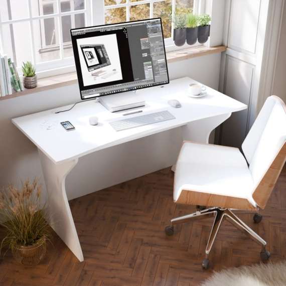 Skrivebord UTAPAU 140x65 cm - hvit matt