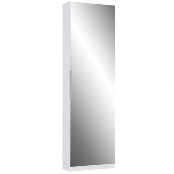 Stort skoskap CALMA - 50x180 cm - hvit matt - speil
