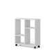 Sidebord TRASCO 2 - 60x65 cm - svart hjul - hvit matt