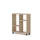 Sidebord TRASCO 2 - 60x65 cm - svart hjul - eik sonoma