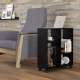Sidebord TRASCO 2 - 60x65 cm - svart hjul - svart matt