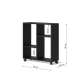 Sidebord TRASCO 2 - 60x65 cm - svart hjul - svart matt
