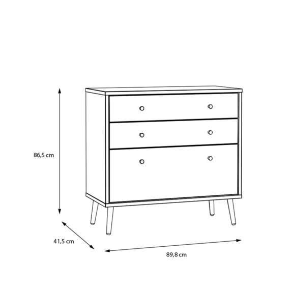 Kommode HARLLSON - 90x86 cm - salvia grønn - eik mauvella