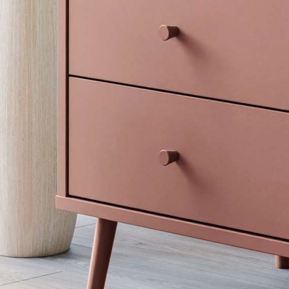 Garderobeskap HARLLSON - 155x202 cm - terracotta - 3 dører - 2 skuffer