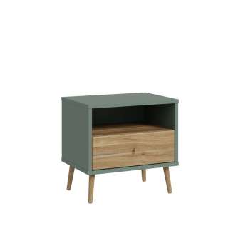 Nattbord HARLLSON 60x58 cm - salvie - eik mauvella - 1 skuff