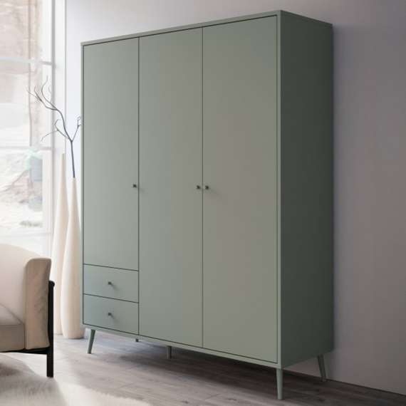 Garderobeskap HARLLSON - 155x202 cm - grønn salvie