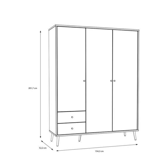 Garderobeskap HARLLSON - 155x202 cm - grønn salvie