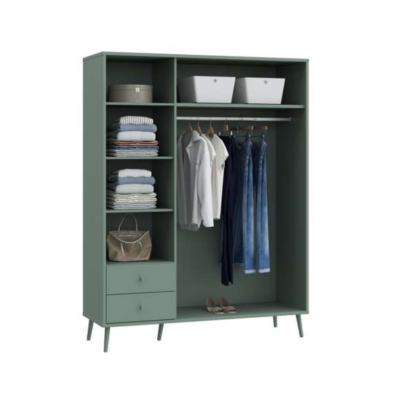 Garderobeskap HARLLSON - 155x202 cm - grønn salvie