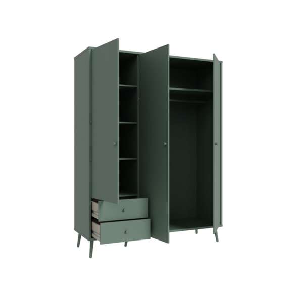 Garderobeskap HARLLSON - 155x202 cm - grønn salvie