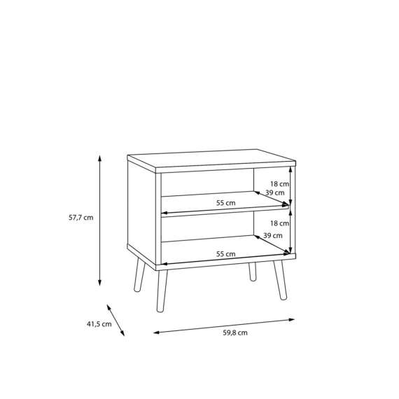 Nattbord HARLLSON 60x58 cm - eik mauvella - 1 skuff