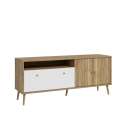 Tv-benk HARLLSON - 159x67 cm - eik mauvella - hvit matt - 3 dører