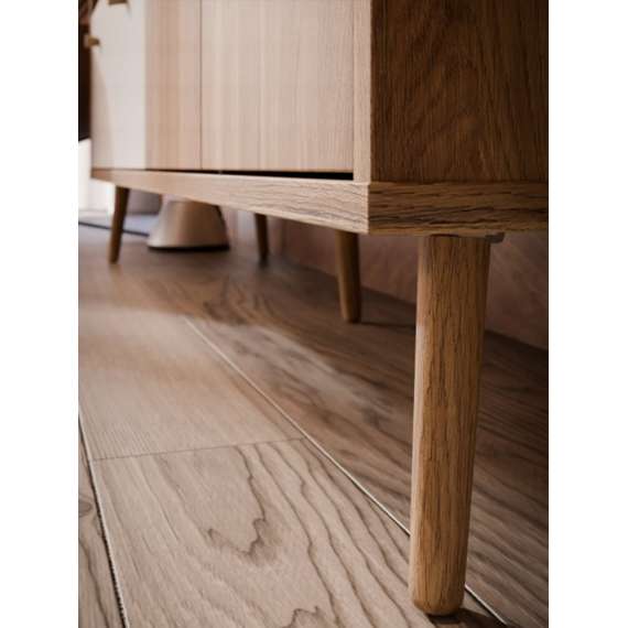 Tv-benk HARLLSON - 159x67 cm - eik mauvella - hvit matt - 3 dører