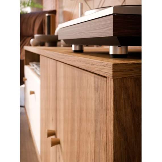 Tv-benk HARLLSON - 159x67 cm - eik mauvella - hvit matt - 3 dører