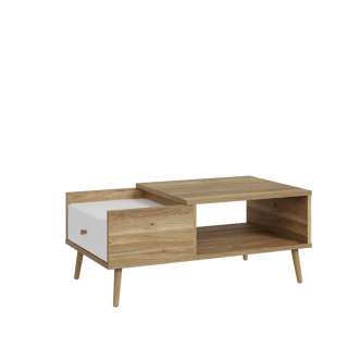 Sofabord HARLLSON 106x60 cm - eik mauvella - hvit matt - 1 skuff