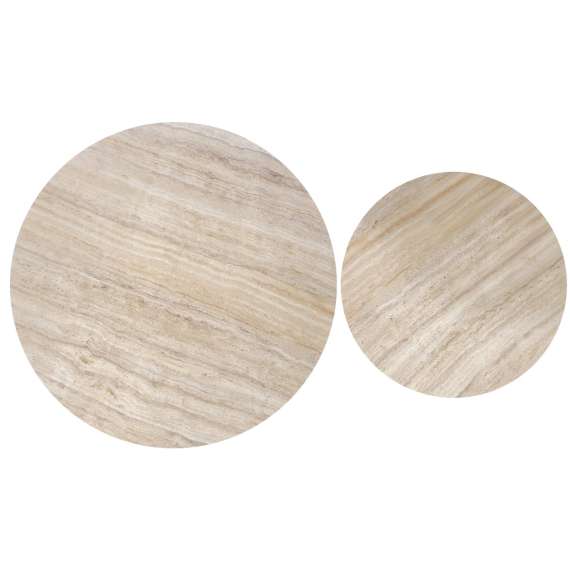 Bordsett PAOLA 2 stk - travertin - cashmere undestell