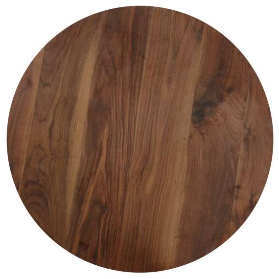 Sofabord LIRA Ø80 cm - valnøtt  - glass hylle