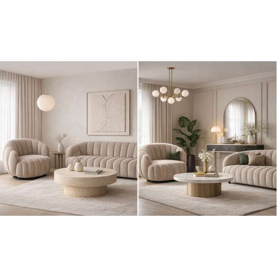 Lenestol Fraser - mørk beige - svingbar