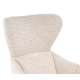 Lenestol FREDY med fotskammel - stoff - beige