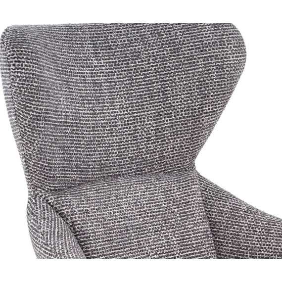 Lenestol FREDY med fotskammel - stoff - grå stoff