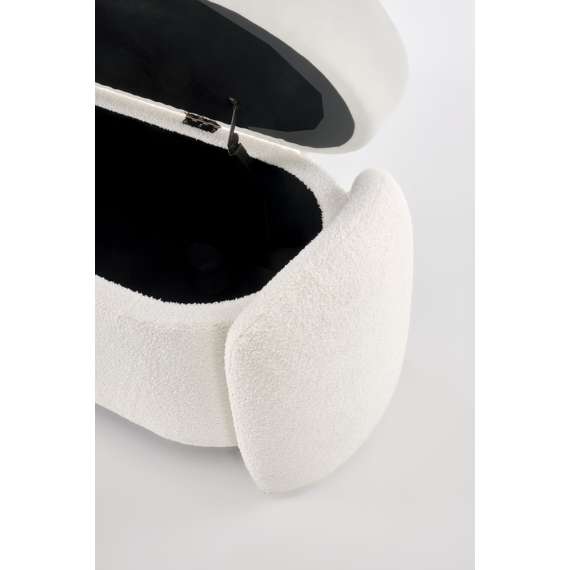 Sittebenk FICARIA - crem bouclé - oppbevaringsplass