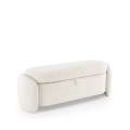 Sittebenk FICARIA - crem bouclé - oppbevaringsplass