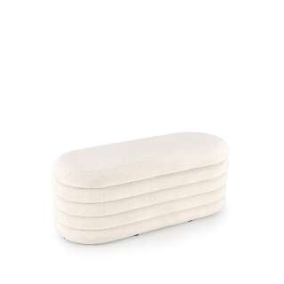 Sittebenk BLISS - 105x42 cm - crem bouclé - oppbevaringsplass