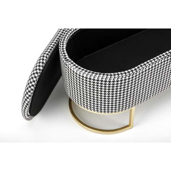 Sittebenk HARMONY - 104x44 cm - hundetann mønster - oppbevaringsplass