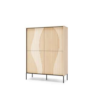 Skap Flow 112x148 cm - eik - med LED lys