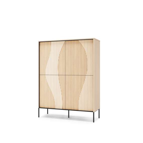 Skap Flow 112x148 cm - eik - med LED lys