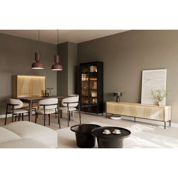 Skap Flow 112x148 cm - eik - med LED lys