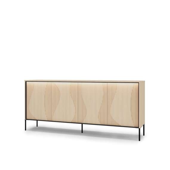 Skjenk Flow 193x85 cm - eik - med LED lys