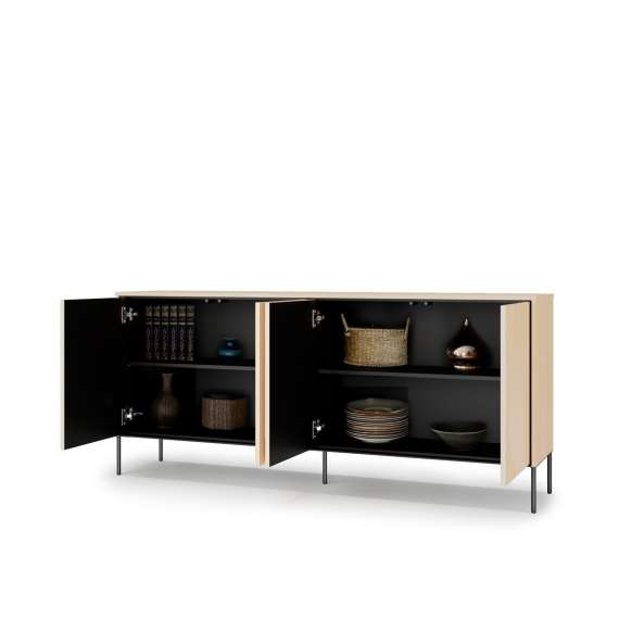 Skjenk Flow 193x85 cm - eik - med LED lys