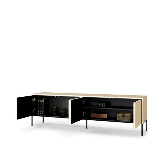 Tv-benk Flow 193x57 cm - eik - med LED lys