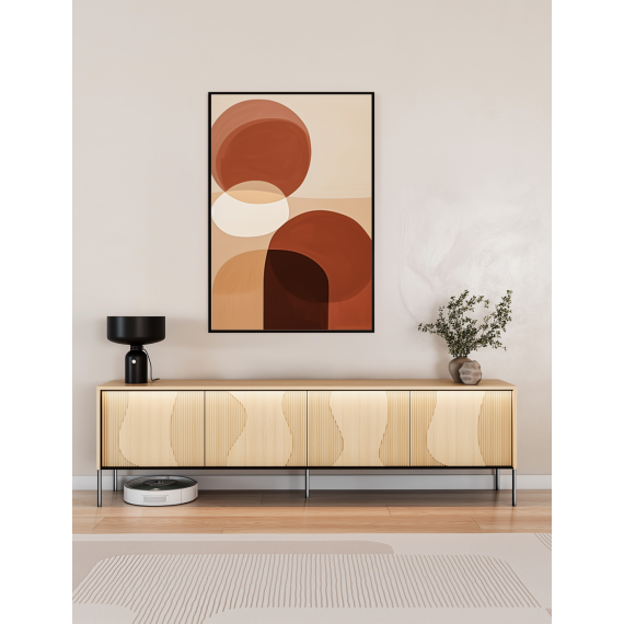 Tv-benk Flow 193x57 cm - eik - med LED lys