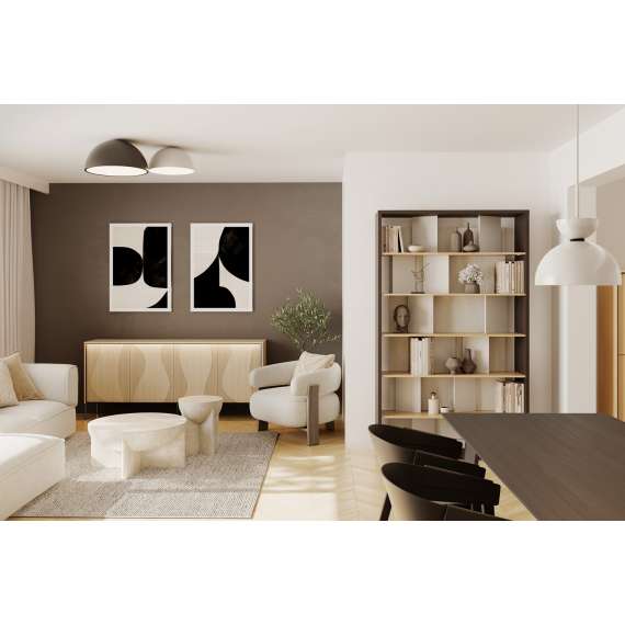 Tv-benk Flow 193x57 cm - eik - med LED lys