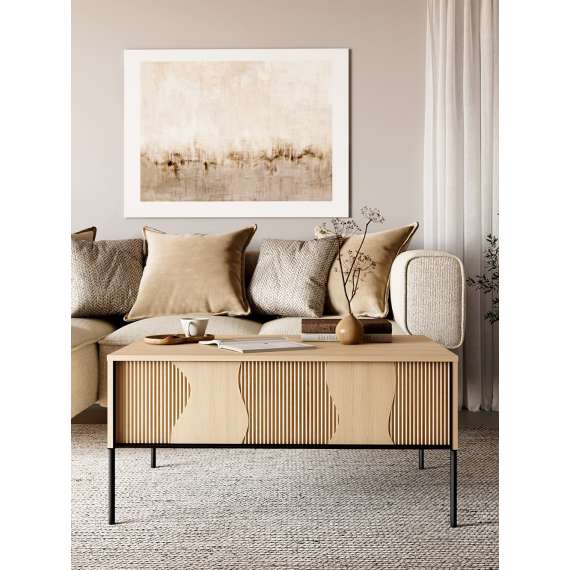 Stuebord Flow 193x57 cm - eik - med oppbevaring