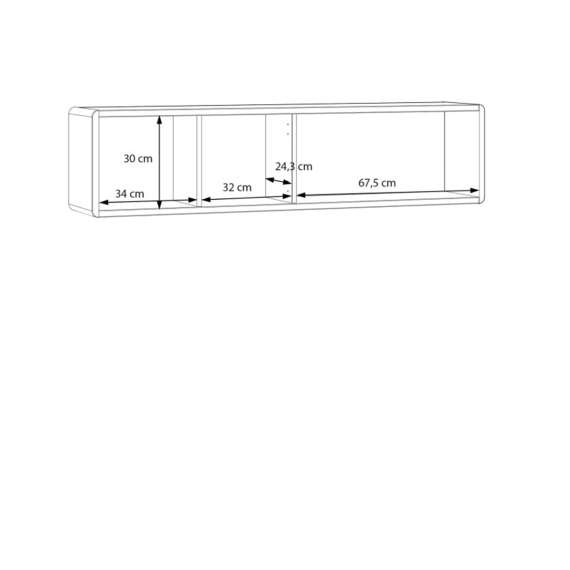 Vegghengt reol PALAY - 141x34 cm - beige sand