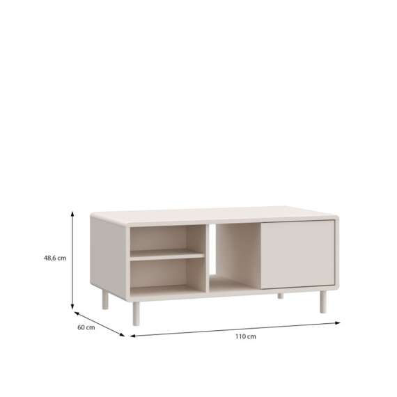 Sofabord PALAY 110x60 cm - beige sand - 2 dører