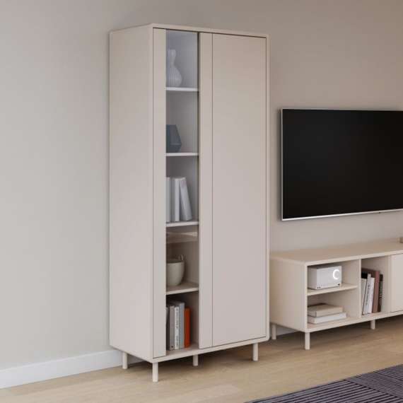 Vitrineskap PALAY 84x193 cm - beige sand - 2 dører