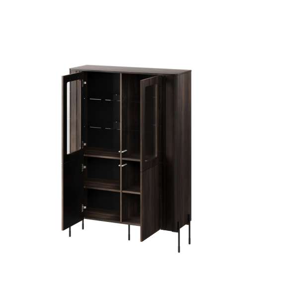 Vitrineskap VERA 110x160cm -eik ristretto  - 2 dører - belysning